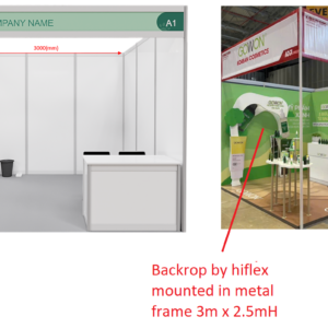 F3.F3 - BACKDROP BY HIFLEX MOUNTED IN METAL FRAME (3x2.5mH)