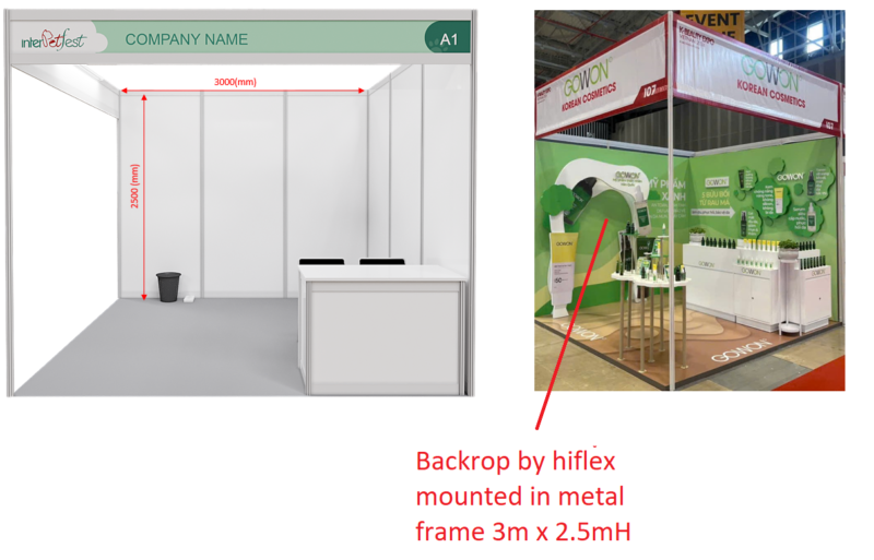F3.F3 - BACKDROP BY HIFLEX MOUNTED IN METAL FRAME (3x2.5mH)